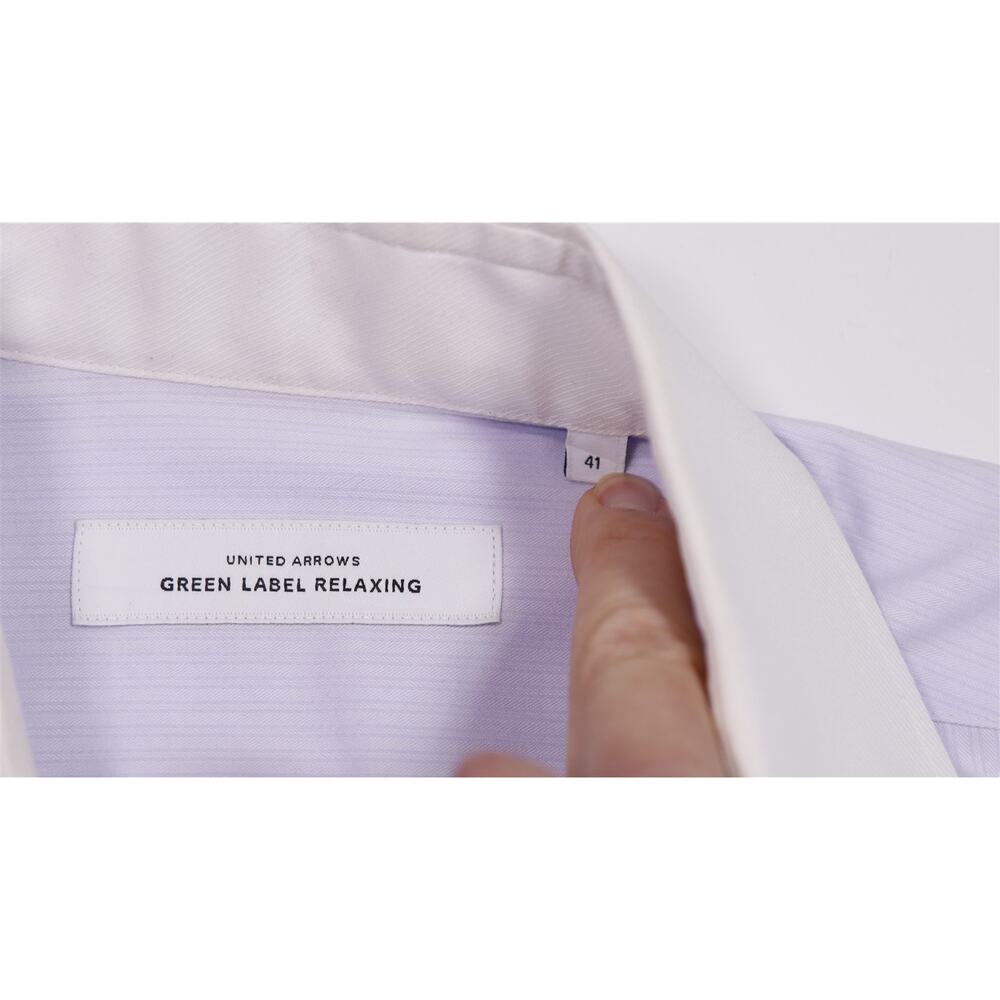 United Arrows Japan Green Label Relaxing Light Purple Slim Dress Shirt (41) 16 - Picture 6 of 7